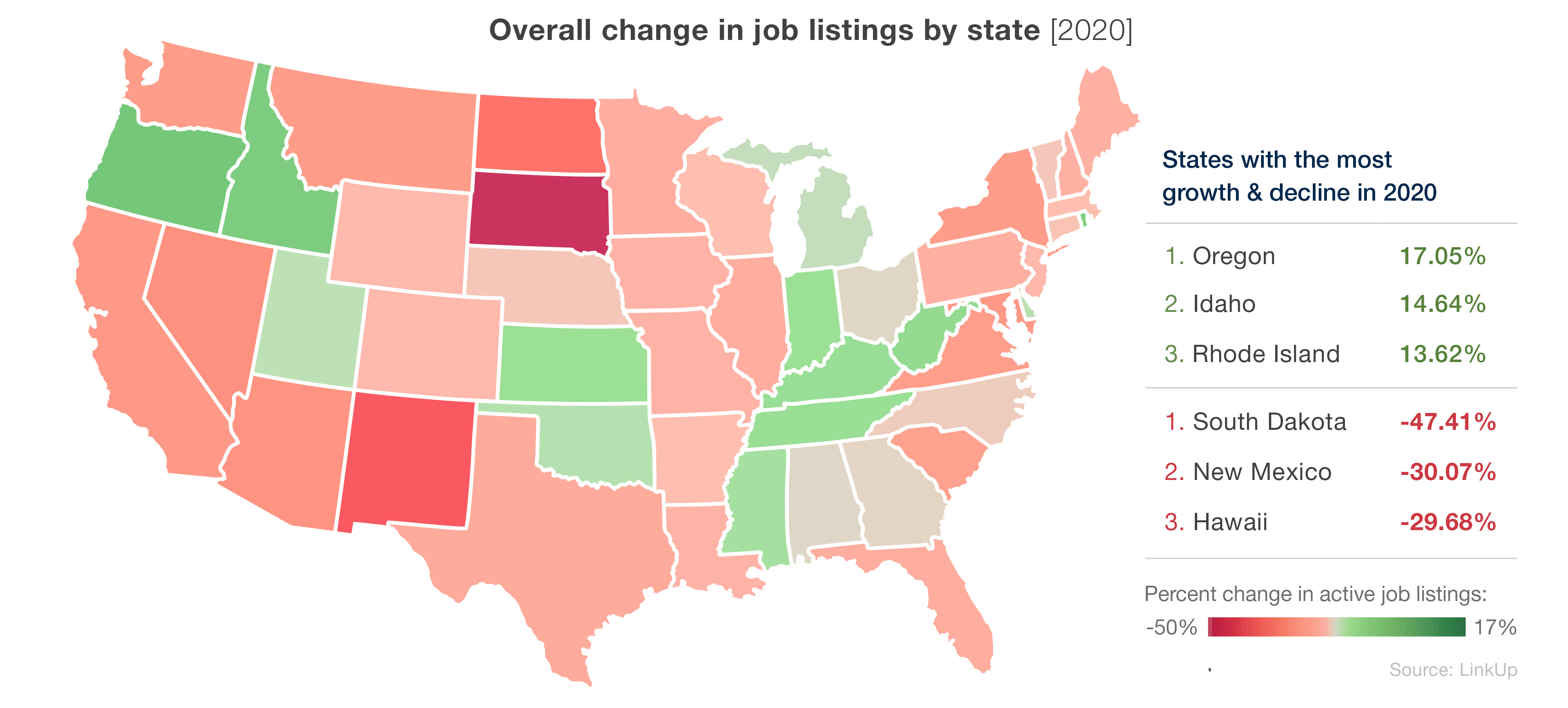 Map: 2020 Job Listing Changes